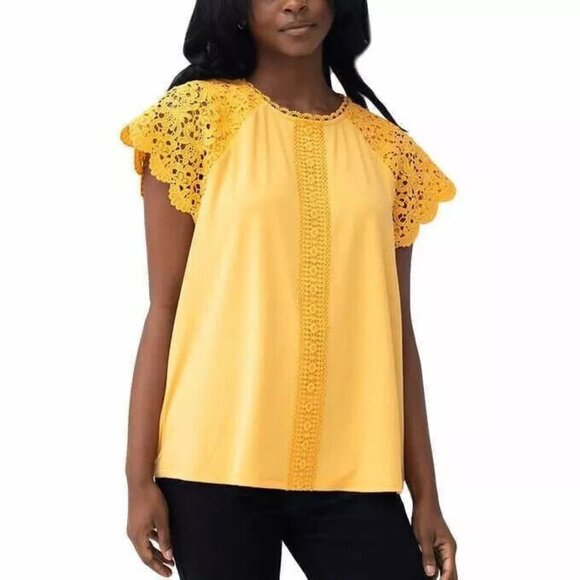 Cable & Gauge Tops - Cable & Gauge Women's Size Large Golden Apricot Stretch Top Blouse NWT
